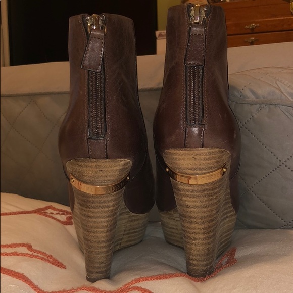 Elaine turner wedge leather booties - size 8 - Picture 4 of 6